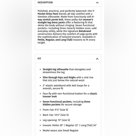 Betabrand 7-Pocket Dress Pant Straight Leg Sm Short Petite Yoga Dress Pants 28” - Picture 7 of 10